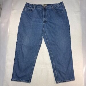 LL Bean Relaxed Fit Mens Jeans 42x29 Medium Wash Blue 100% Cotton Denim 0R041